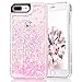 iPhone 7 Plus Case, Caka iPhone 7 Plus Glitter Case Flowing Liquid Floating Luxury Bling Glitter Sparkle Case for iPhone 7 Plus/8 Plus - (Pink)
