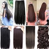 s-noilite colorful 8pcs clip in hair extensions 100% real natural