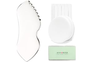 Annrose Stainless Steel Gua Sha Facial Tools Metal GuaSha Tool for Face Neck, Detailer Gua Sha Lymphatic Drainage Face Massag