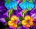 Funky Hawaiian Shirt, Bigflower, Purple, L