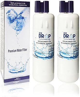 2 Pack of Ice Drop Premium Whirlpool EDR1RXD1, W10295370, W10295370A, FILTER 1, Kenmore 46-9930 Compatible Water Filter
