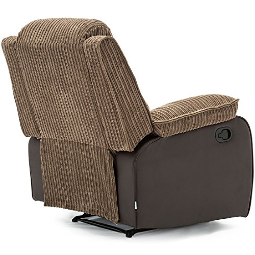 More4Homes POSTANA JUMBO CORD FABRIC RECLINER ARMCHAIR LOUNGE HOME RECLINING CHAIR (Brown