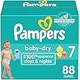 Pampers Baby Dry Diapers - Size 7, 88 Count, Absorbent Disposable Diapers