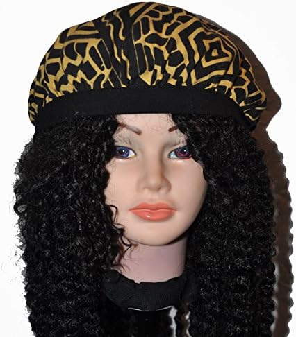 Hat/Cap For Locs, Braids and Twists - Yellow and Black