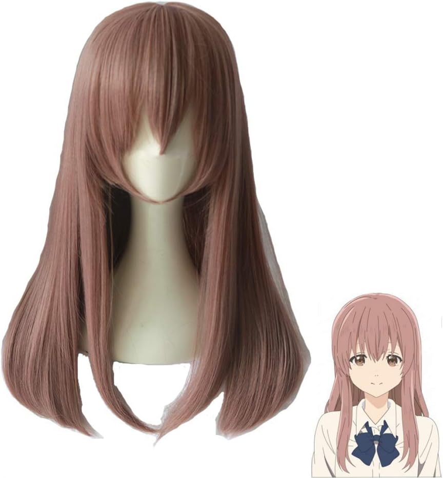 PPONENishimiya Shouko Wig Anime Cosplay Costume Long Pink Hair for A Silent Voice