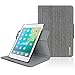 Apple iPad Mini 3 Case - roocase Orb System Folio 360 Dual View Leather Case Smart Cover Canvas Gray