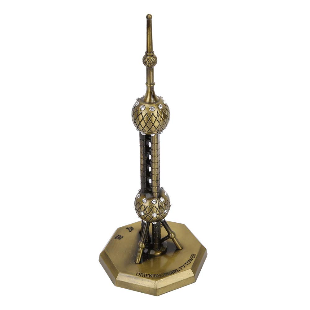HEEPDD Oriental Pearl Tower Ornament, 7.1in Shanghai Collectible Model Building Statue for Arts Craft Office Home Desktop Decor