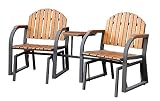 Arvin Oak Finish Outdoor 3-Piece Rocking Conversation Set
