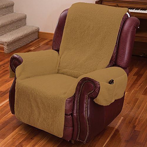 (Set/2) Recliner Chair Covers with Armrests and Pockets Camel - One Size