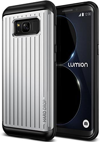 Galaxy S8 Plus Case, Dual Layer Rugged Hard Drop Protection Slim Thin Fit Full Body Heavy Duty [Shock Absorption] Cover For Samsung Galaxy S8 Plus by Lumion (Patriot W - Metallic Silver)