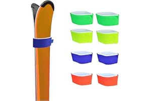 Hpessoterr 8 Sets of Ski Harnesses, Hook-and-Loop Fastening Devices, Storage Straps, Protective Pads' Suitable for Alpine Ski