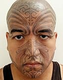 Maori Warrior Moko Temporary Face Tattoo Makeup Kit - Set of 2 Complete Kits