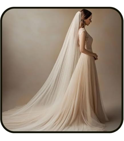 Ursumy Bride Wedding Cathedral Veil Long Drop Veils Simple Soft