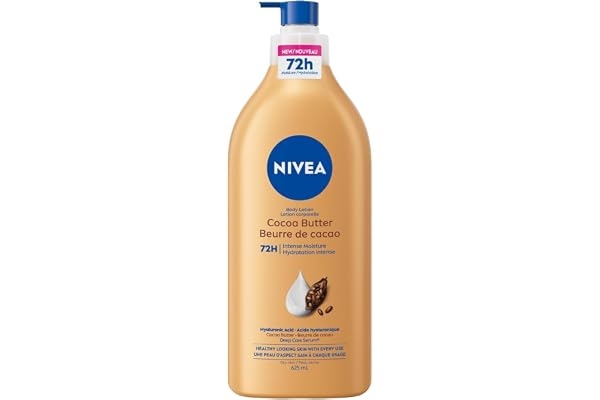 NIVEA Cocoa Butter 72-Hr Moisturizing Body Lotion for Dry Skin, Body Moisturizer with Hyaluronic Acid and Cocoa Butter, Non-G