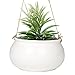 Mediterranean Style Round White Ceramic Hanging 7 inch Planter Pot with Jute Twine String