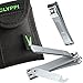 Nail Clippers Set with Case – Sharpest Stainless Steel Fingernail & Toenail Clippers for Men & Women - Wide Easy Press Lever