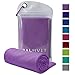 Balhvit Cooling Towel, ZAMAT Cool Towel for Instant Cooling Relief, Chilling Neck Wrap, Ice Cold Scarf for Men Women, Microfiber Bandana - Evaporative Chilly Towel for Yoga Golf Travel (Purple, 4714)