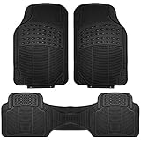 FH GROUP FH-V16404 All Weather Rubber Auto Floor Mats Liner - 3pc Set Black