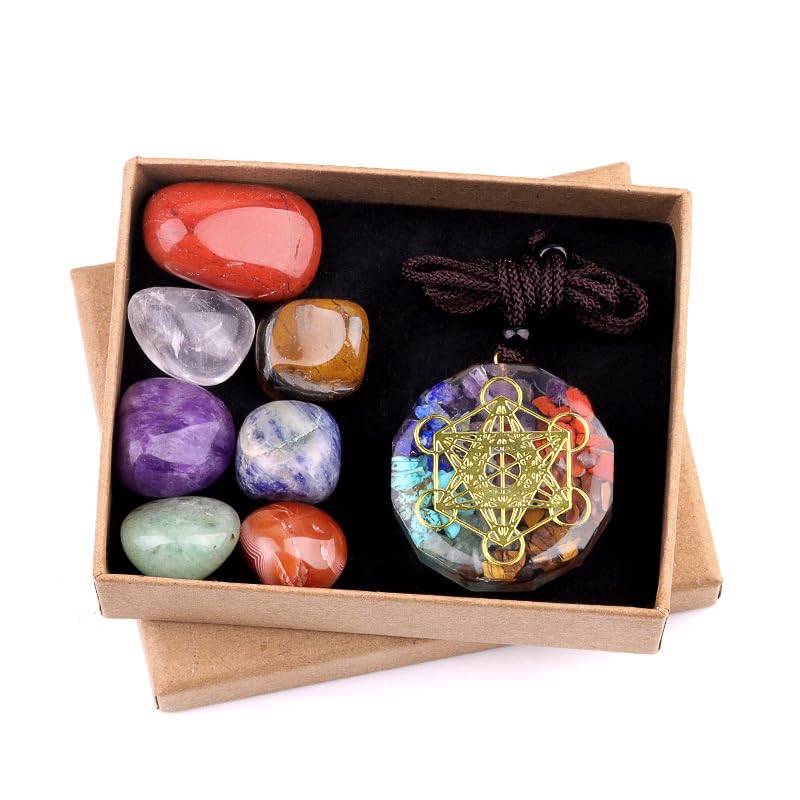 ycyingcheng Premium Healing Crystals Kit in Gift Box, Meditation Crystals and Healing Stones, Chakra Healing Crystals Pyramid Mix Orgone Pyramid Healing Crystal Boost Immune System Meditation