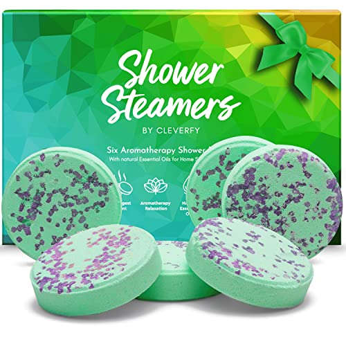 Cleverfy Shower Steamers Aromatherapy Gift Set of 6 Shower Bombs with