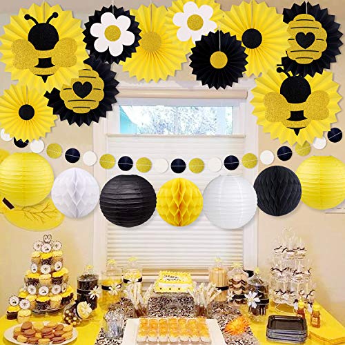 Honey Bee Party Decorations Bumble Bee Baby Shower Hanging Paper