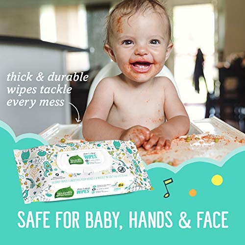 Seventh Generation Baby Wipes, Free & Clear with Flip Top Dispenser, 64 count