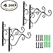 4 Pack 10 Inches Metal Plant Hanging Bracket Hook, for Heavy Duty Doodads, Elegant Hook for Wind Chimes, Flower Baskets, Decorative Plants, Wind Spinners, Bird Feeders, Indoor & Outdoor Décor