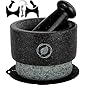 Granite Mortar and Pestle Set - 5.5 Inch, 17.5 Oz - Unique Double Sided - Pestle and Mortar Bowl - Guacamole Mortar…