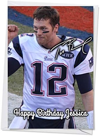 Tom Brady New England Patriots Nfl V1 Quality Greeting Card For Any Occasion Birthday Mothers Day Etc Full Personalisation Available Amazon Co Uk Office Products