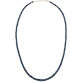 JIAJIA Women's September Sapphire Beaded Necklace, Sapphire, Blue, One Size