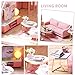 CUTEBEE Dollhouse Miniature with Furniture, DIY Wooden Dollhouse Kit Plus Dust Proof and Music Movement, Creative Room for Valentine's Day Gift Idea (Cozy Time)