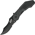 Smith & Wesson M&P SWMP1BS 7.1in S.S. Assisted Folding Knife with 2.9in Serrated Clip Point Blade and Aluminum Handle for Tactical, Survival and EDC , Black, 6 inch