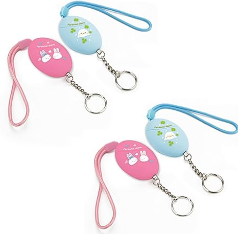 Amazon Yihiro 防犯ブザー アラーム 大音量 警報器 コンパクト 可愛い 卵型 おしゃれ 柄付き 女性 子供用 操作簡単 不審者対策 ブルー ピンク各色二個ずつ 防犯ブザー アラーム 通販