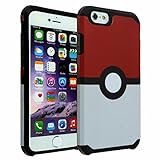 iPhone SE Case, DURARMOR® iPhone SE 5S 5 [Lifetime Warranty] Poke Ball Style Pokemon Go Dual Layer Hybrid ShockProof Ultra Slim Fit Armor Air Cushion Bumper Drop Protection Case Cover for iPhone SE 5S