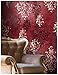 HaokHome 66111 Vintage Red Damask Wallpaper Rolls Crimson Red/Ivory/Brown Retro Textured Wall Decoration 20.8