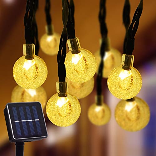 Solar Globe String Lights, 2Pack 30LED Waterproof Outdoor String