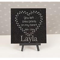 6 x 6 Engraved Granite Cat or Dog Memorial