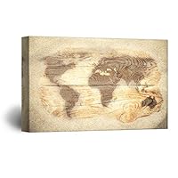 Canvas Wall Art World Map Canvas Prints Home Artwork Decoration for Living Room,Bedroom - 12x18 inches