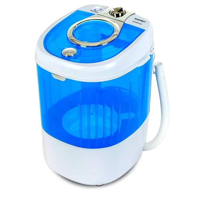 KUPPET Mini Portable Washing Machine for Compact Laundry, 7.7lbs Capacity, Small Semi-Automatic Compact Washer with Timer Control Single Translucent Tub best portable washer