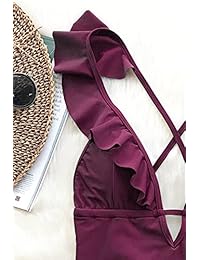CUPSHE - Traje de baño de una sola pieza para mujer, cuello en V, monokini