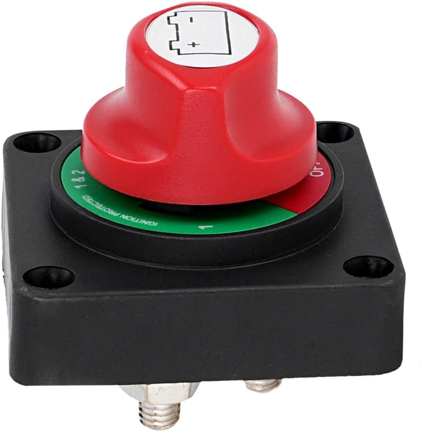 Car Battery Disconnect Switch - 200A Battery Power off Master Switch 3 Levels Knob Switch for Car RV Marine Boat