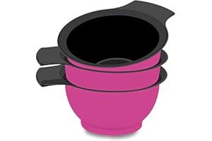 SEGBEAUTY 3pcs Salon Hair Color Mixing Bowl Set, Professional DIY Hair Dye Kit - Light Plastic Tint Bowl Assorted Colors for Hairdressing