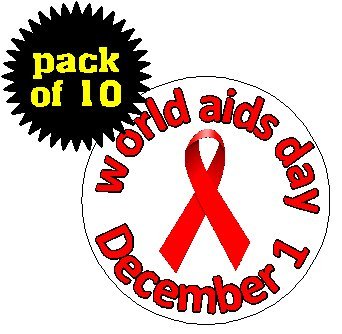 Quantity 10 World AIDS Day December 1 red ribbon 1.25