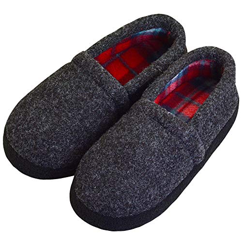LA PLAGE Kids' Warm Soft Antiskid Slip On Household Bedroom Slippers Size Little Kid 2-3 US Gray