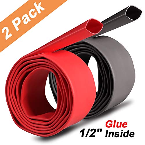 image for 2 Pack 1/2 inch 3:1 Waterproof Heat Shrink Tubing Kit, Large Marine Du