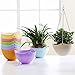 Mkono 8 Inch Hanging Flower Plant Planter Basket for Plants Pot Holder with Chain 1pcs-White