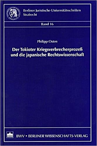 Der Tokioter Kriegsverbrecherprozess Und Die Japanische Rechtswissenschaft Berliner Juristische Universitatsschriften Strafrecht Amazon De Osten Philipp Bucher