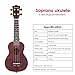 Kmise Beginner Ukulele Kit 4 String Vintage Soprano Ukele Right Hand 21 Inch Hawaiian Ukuleles With Starter Pack ( Gig Bag Tuner Strap String Instruction Booklet ) (KME21S)