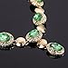 MOOCHI Gold Plated Green Beads Necklace Earrings Jewelry Set
