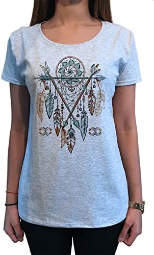Women’s Top Tribal Red Indian Native American Feathers Dream Catcher TS1165
